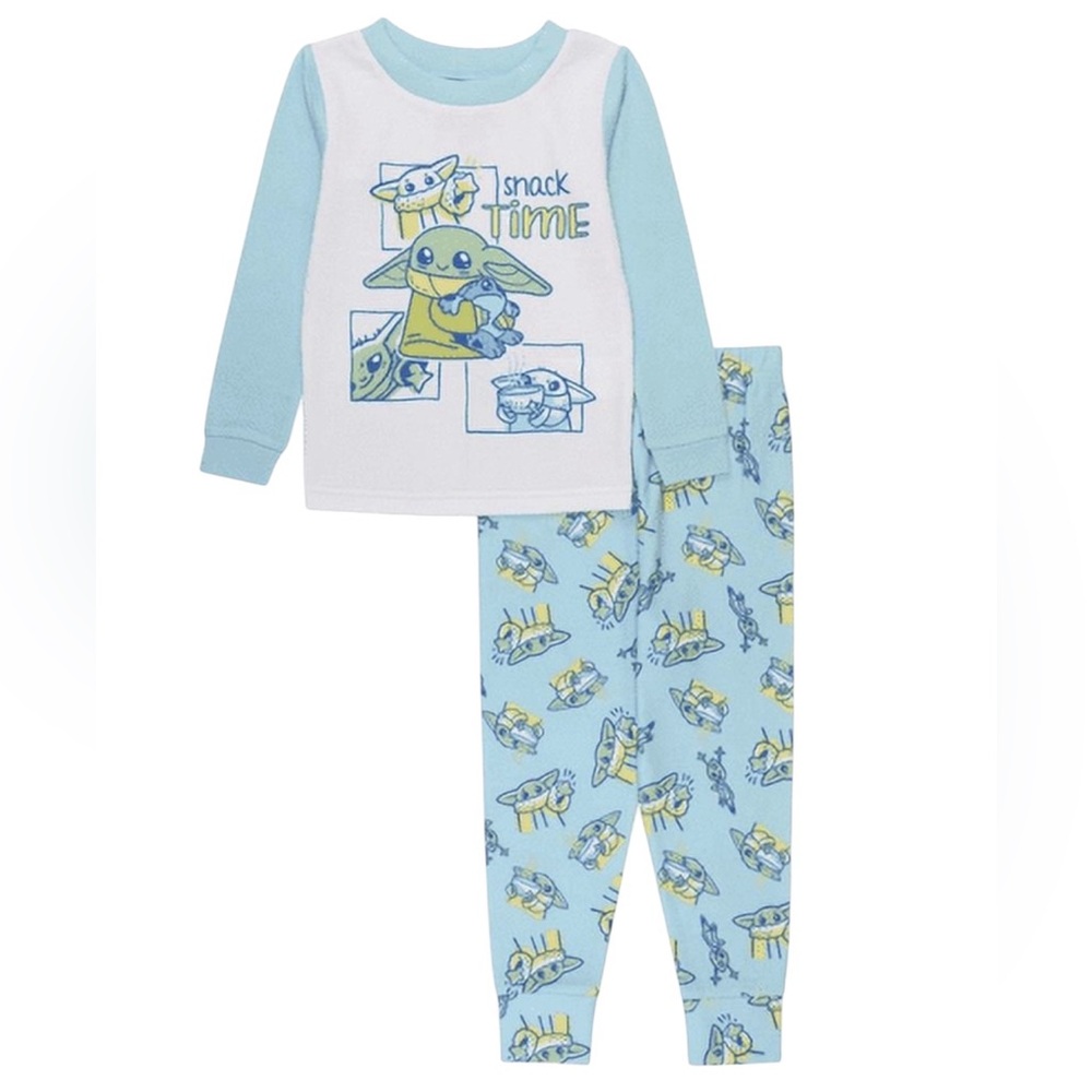 NWT Disney Boys Star Wars Mandalorian Grogu Baby‎ Yoda 2 piece Pajama Set Soft